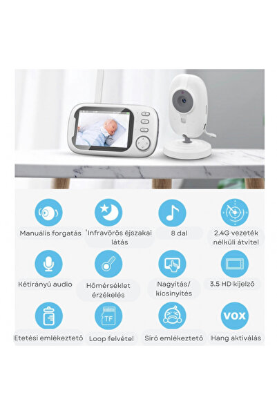 ROHS Baby Monitor System with Audio-Video Monitoring HappyKID Night Vision, Clear View