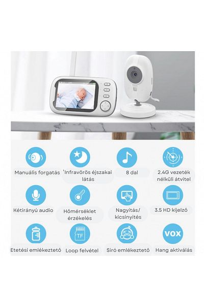 IDL Sistem de monitorizare video și audio pentru siguranța bebelușilor, HappyKID, wireless, vedere nocturnă