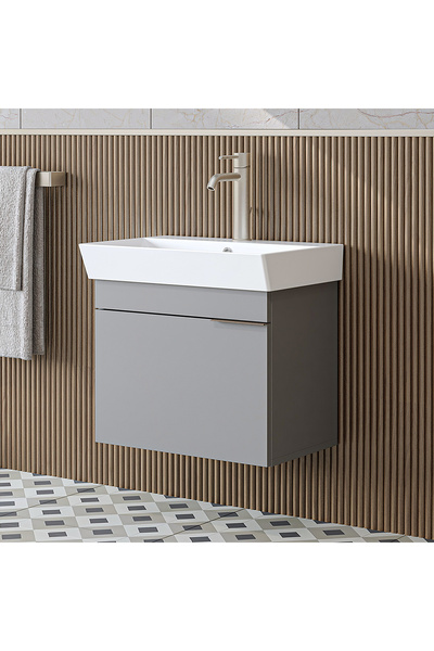 ROOMART Likya Tek Kapaklı Lavabolu 59 Cm Banyo Dolabı Alt, Lavabolu Banyo Alt Dolabı