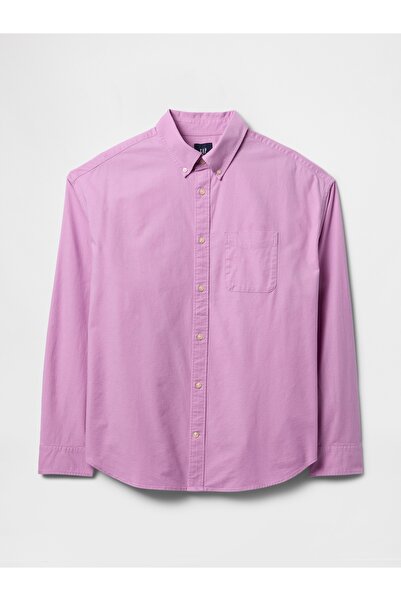 GAP Erkek Mor Desenli Oxford Big Gömlek