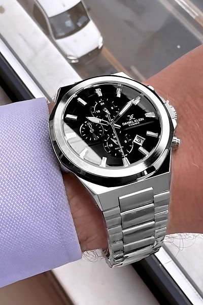 Daniel Klein 3 Atm Waterproof Men's Wrist Watch - Silver Color with Steel Band Gift Bracelet Dke2116C4