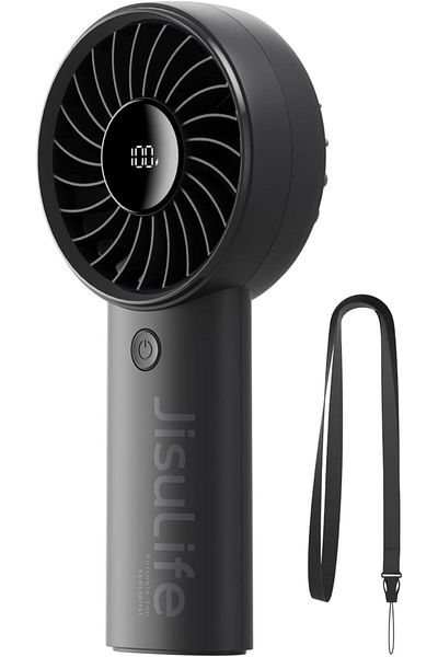 JISULIFE Handheld Mini Fan, 5000mAh Upgraded Portable Fan with Powerful Wind, USB Rechargeable Mini