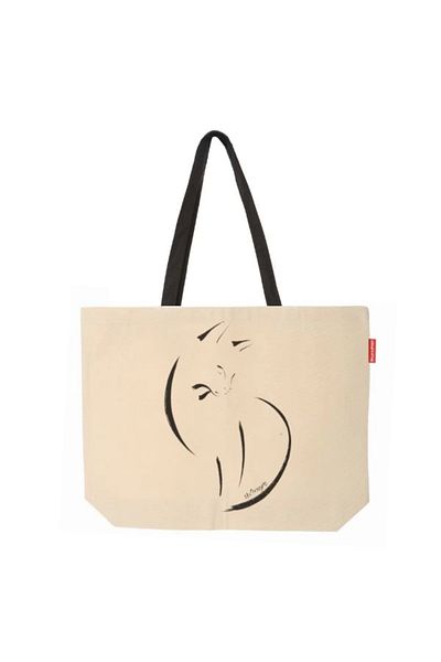 Emperium Baghashtag Cat Printed Canvas Tote Bag
