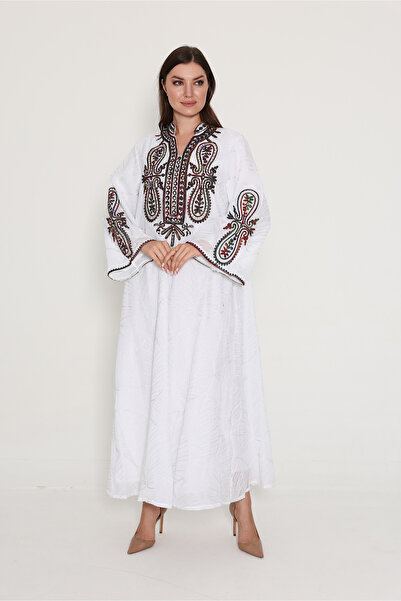 IKKXA جلابية من الكريستال والخيوط الأنيقة