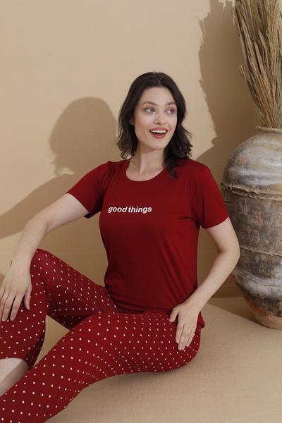 Lukitus Milan Fabric Short Sleeve Women's Pajamas Set