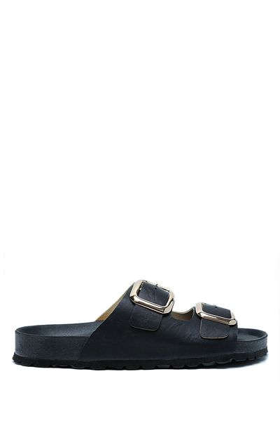 Kifidis K14400 Kifidis Soft Step Double Striped Cork Slippers 36-41 Black/Black