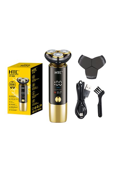 HTC GT-699 Waterproof Rotary Shaving Machine Beard Trimmer Razor USB Rechargeable