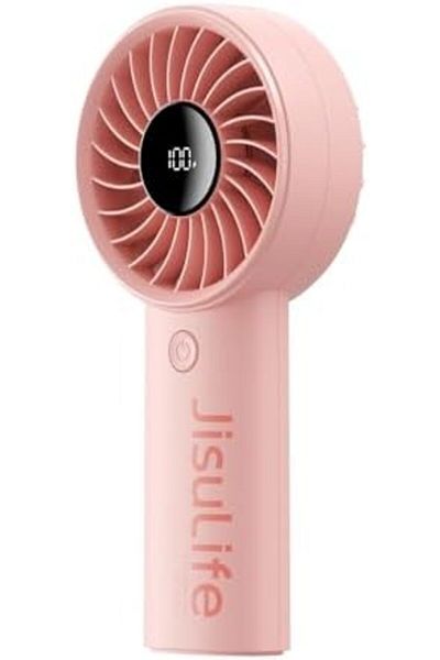 JISULIFE Handheld Fan Life4, Upgraded Portable Fan with Powerful Wind, USB Rechargeable 3600MAH
