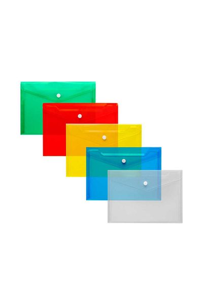 Linea Clip File A4 Transparent - Colorful Transparent Pack of 12