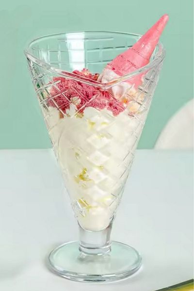 Gülümseten Avm Set of 6 Glass Crystal Elegant Ice Cream Cups |   Magnolia Dessert Bowl |   Presentation Cup