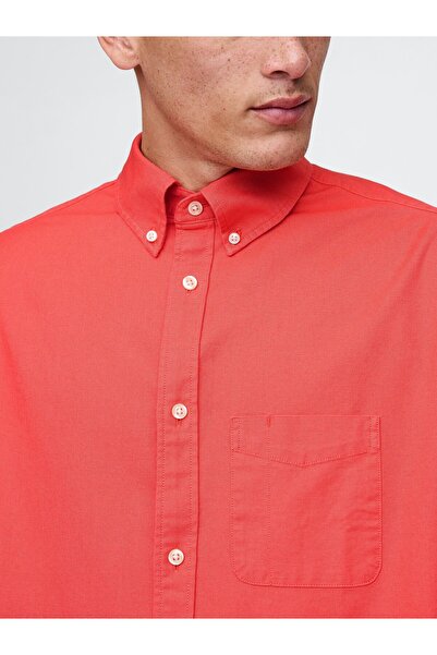 GAP Erkek Turuncu Desenli Oxford Big Gömlek