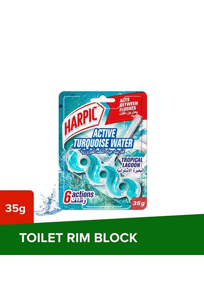 Harpic Active Turquoise Water Tropical Lagoon Toilet Block 35 g