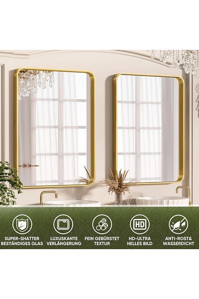 Antoks Decorative wall mirror, gold, 55x75cm, Antoks