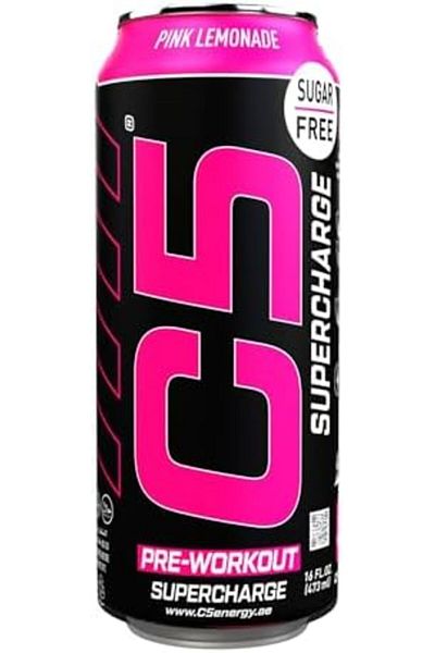 C5 Energy C5 Extreme Energy Drink: SUPERCHARGE Pre-Workout, Pink Lemonade, Sugar Free, (Box of 12)