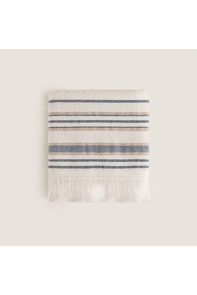 Chakra Derin Hand Towel 30x50 cm ECRU/MARINE BLUE