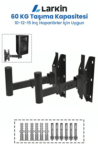 Larkin WSS10 Hoparlör Duvar Askı Aparatı - 60 KG Taşıma Kapasiteli 6 Vidalı (...