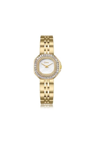 catera Women's Steel Watch with Gold Color and White Dial