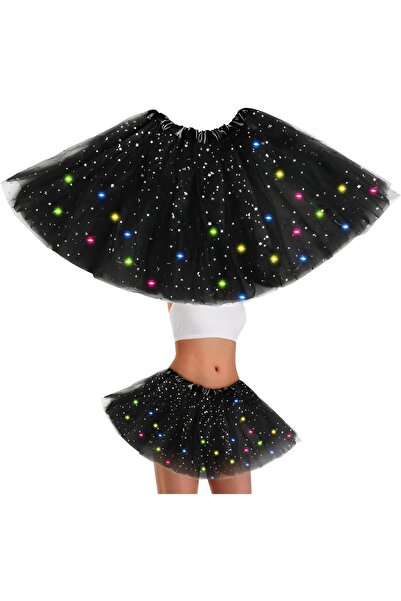 Flippy LED Skirt for Kids, Flippy, Ballet Tutu for Girls Multicolor Lights, Star Pattern, Black
