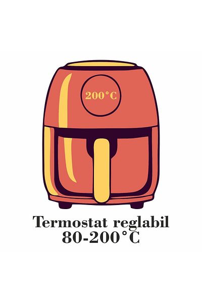 Hausberg Horkovzdušná fritéza HB-2365, 1600–1800 W, 5,2 l, časovač, ochrana proti přehřátí, chladná rukojeť, LCD displej