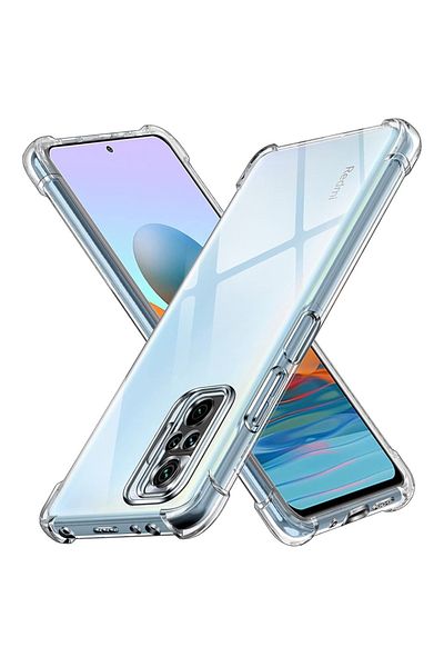 SKYDDAR INNOVATION Husă pentru Xiaomi Redmi Note 10 Pro / Pro Max, rezistentă la șocuri din silicon subțire, transparentă, set autocolante