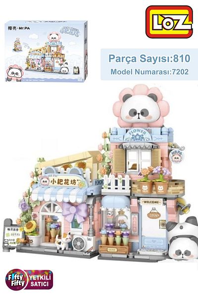 Vagonlife Loz Mr.Pa Series Flower Shop 810 Pieces Toy Building Set Fflz-7202