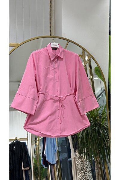 She Olive Τονίκ με κουμπιά στο μπροστινό μέρος και λεπτομέρεια με κορδόνια