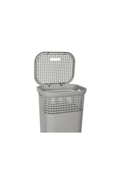 5 five simply smart Rattan laundry basket, 60 l, Grey, JJA