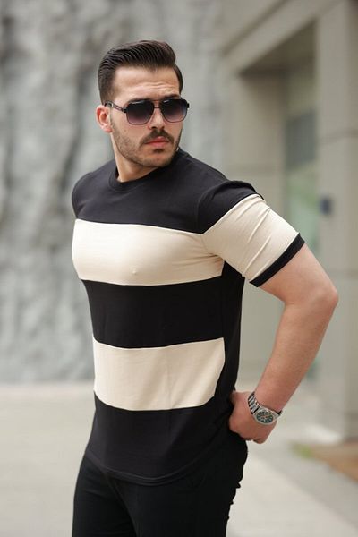 modaserdem Men's Piece Color Short Sleeve T-Shirt