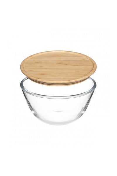 5five Simple Smart Μπολ Couvee, γυάλινο, καπάκι από μπαμπού, 23x12 cm, 2,5 λίτρα