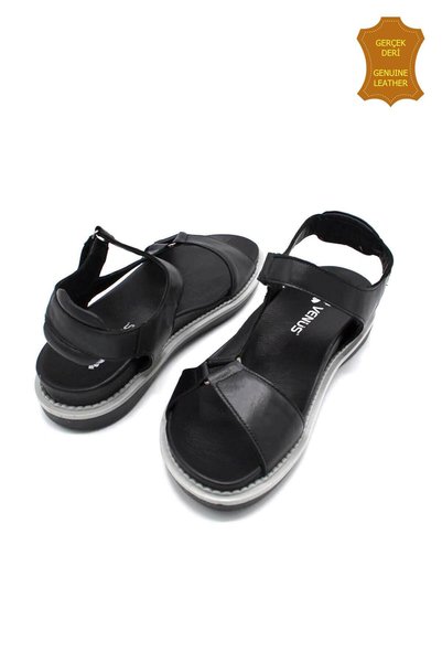 venüs ayakkabı Venus 202064Y Genuine Leather Anatomical Women's Sandals Black Ç