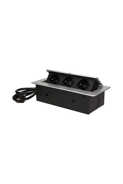Orno Schuko socket ORNO OR-AE-1337/G(GS), recessed, 230V, 2500W, cable 1.5 m, silver
