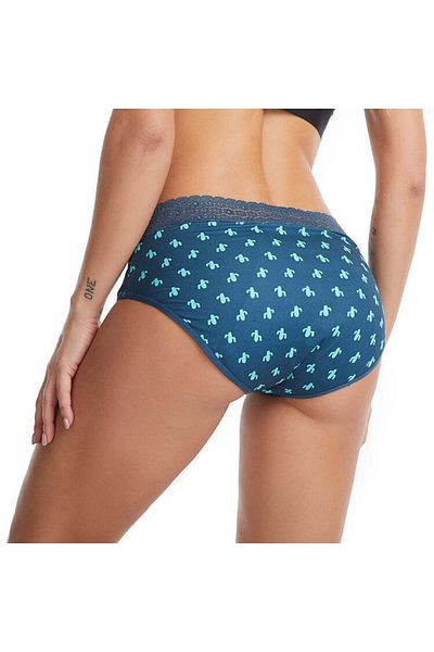Linovit Multicolored Menstrual Panties - Cactus Pattern - Green - Cactus Pattern, XXL