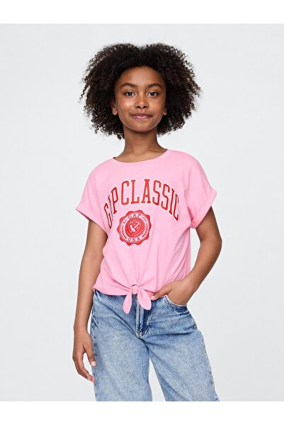 GAP Kız Çocuk Pembe Gap Logo T-Shirt