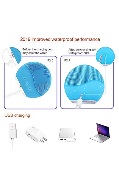 Others 2 Electric Waterproof Cleanser Brush Silicone for Deep Cleaning All Skin Types