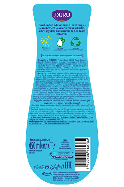 Duru Limited Edition Island Fresh Duş Jeli 6x450 Ml
