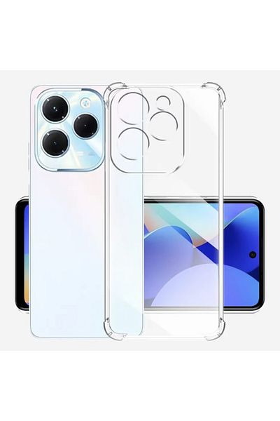 SKYDDAR INNOVATION Cover for Infinix Hot 40 / Hot 40 Pro, Shockproof Clear from Silicone Slim, Transparent, sticker set