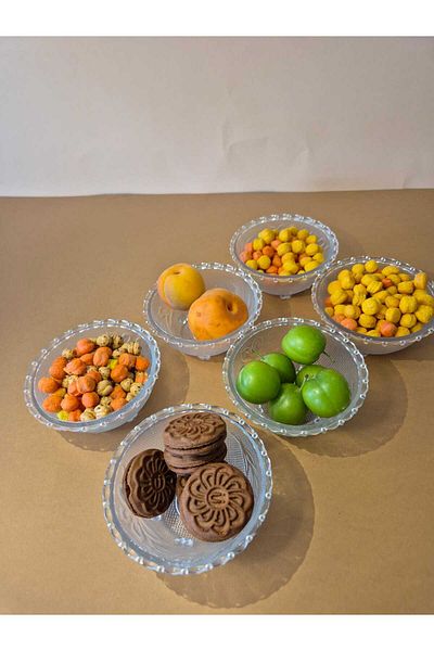 Rayan Glass Bead Patterned Cookie Bowl-Presentation Set of 6