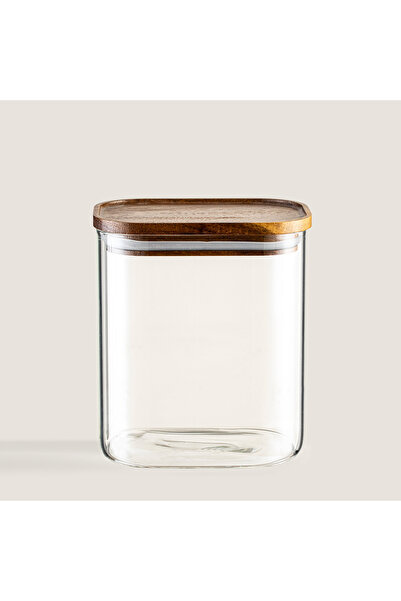 Chakra Oln Dikdörtken Cam Kavanoz 900 Ml Transparan