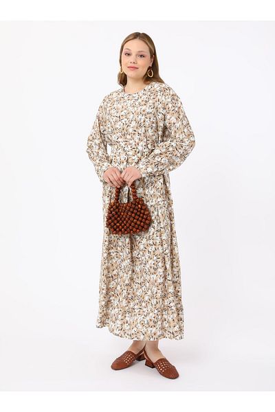 ALİA Φόρεμα Plus Size Crispy Floral Print - Μπεζ Floral - Alia