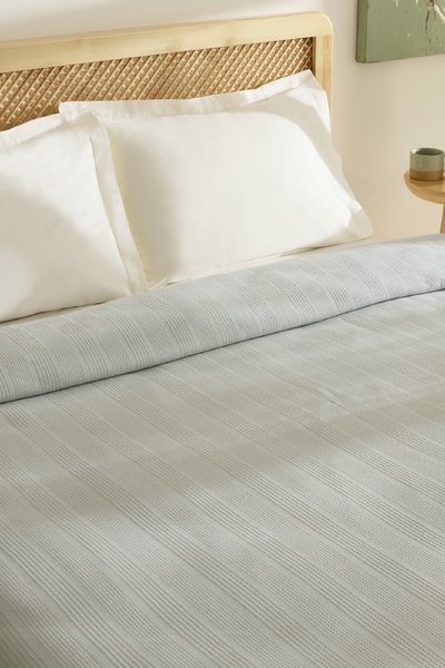 Karaca Home Maye 100% Cotton Ruffle Double Single Pique Mint