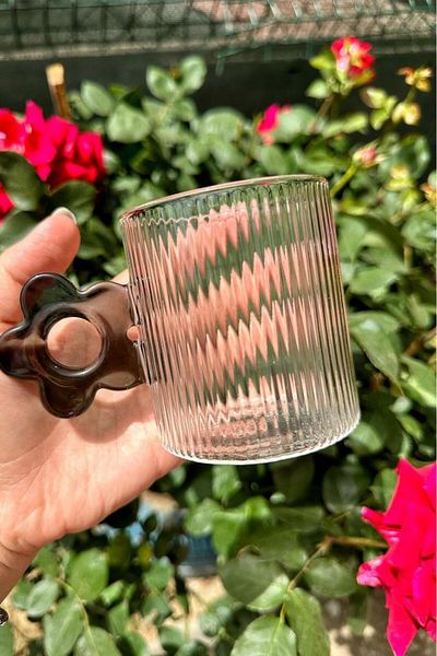 MİEN Mien Papatya Glass Cup with Handle
