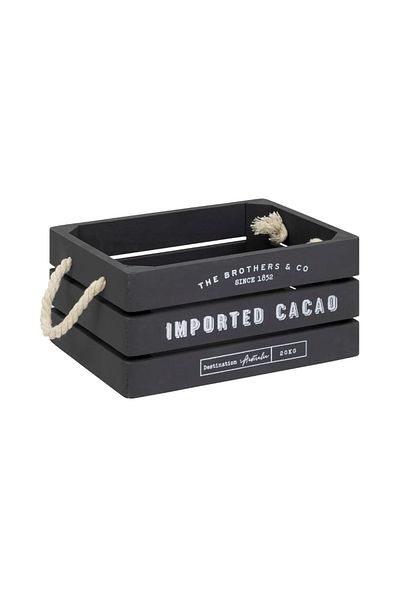 Atmosphera Créateur D'intérieur Set of 3 Denys boxes, wood, black, 23 x 17 x H 11 cm, 29 x 21 x H 13 cm, 35 x 25 x H 15 cm