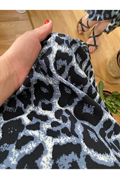 ronox Women's Elastic Waist Viscose Fabric Leopard Print Maxi Length Skirt