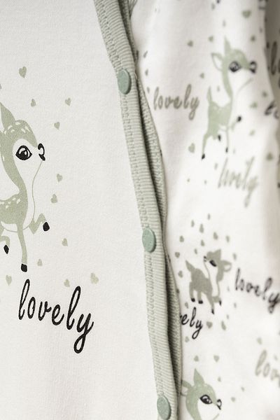 Aziz Bebe Baby Girl Snap Fastener Deer Patterned Jumpsuit 0 Months 6 Months