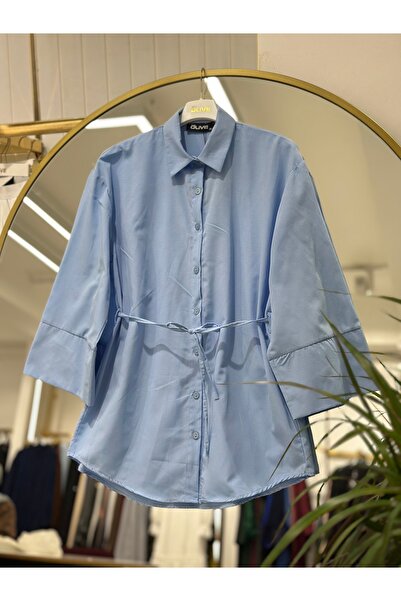 She Olive Τονίκ με κουμπιά στο μπροστινό μέρος και λεπτομέρεια με κορδόνια