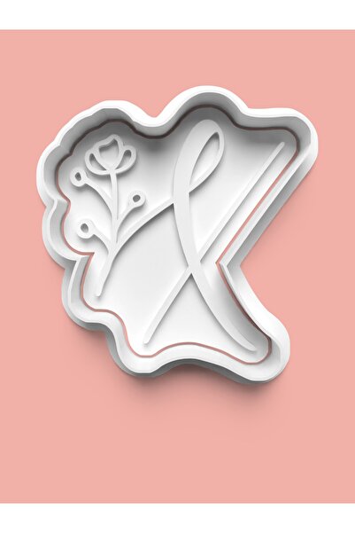 AKTASTORE قالب كوكيز على شكل حرف X منقوش بالزهور وقالب عجينة السكر 0815-23