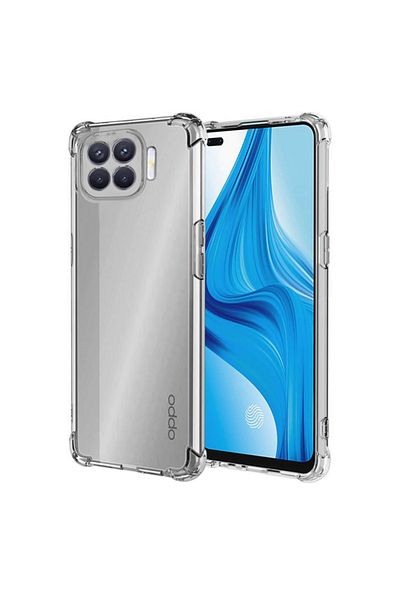 SKYDDAR INNOVATION Husă pentru Oppo Reno4 Lite, rezistentă la șocuri, transparentă, din silicon subțire, set autocolante