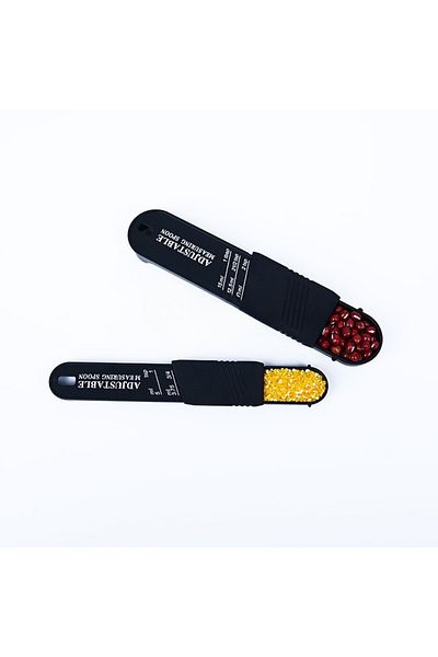 Flippy Set of two adjustable measuring spoons, ABS material, 16x3.5x1.6 cm, black
