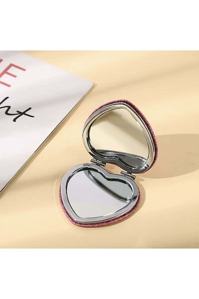 ACAR TAKI Stylish Heart Simplated Foldable Portable Makeup Mirror Acr5044