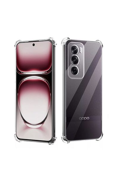 SKYDDAR INNOVATION Cover for Oppo Reno12 Pro, Shockproof Clear from Silicon Slim, Transparent, sticker set
